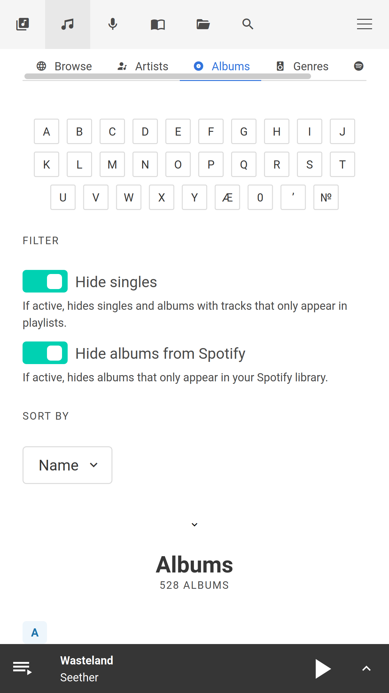 Music albums options